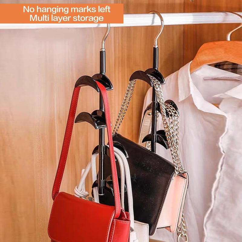 VFENHIR Purse Organizer Purse Organizer for Closet Purse Hanger-360 °Rotation,Curved Design, No Fear of Deformation of The Bag Strap，Premium and Smooth Purse Hook (Black 1 Piece) - Image 4
